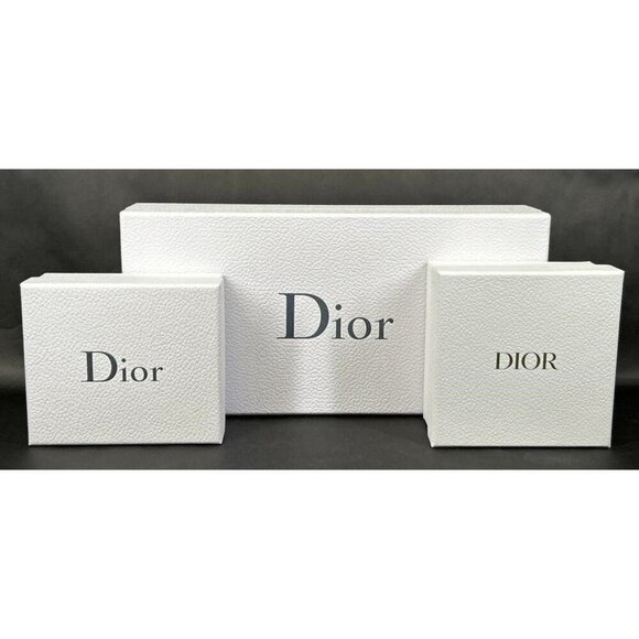 CHRISTIAN DIOR White & Gold Gift Boxes 1 large 2 medium Empty Luxury Storage - Picture 1 of 5